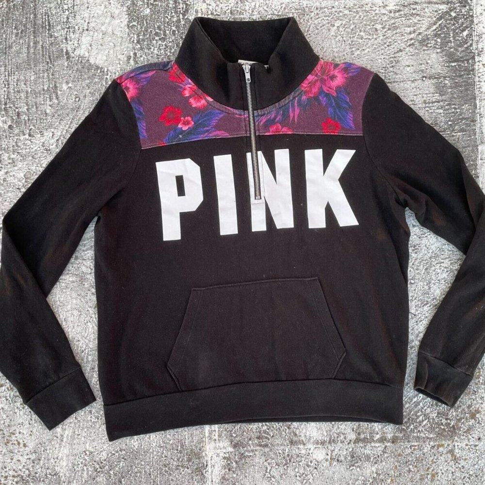 Pink Victoria Secret Women Jacket Lon Sleeve Quater Zip Size M/M